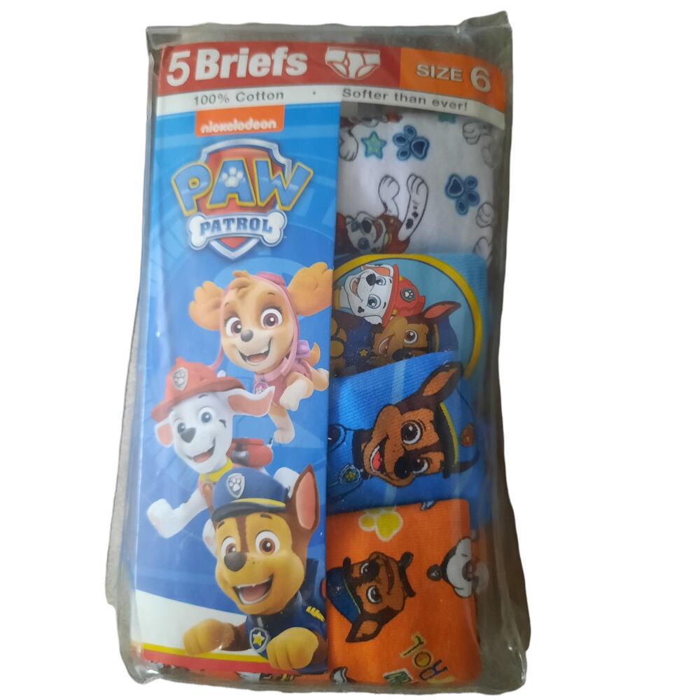 Nickelodeon Paw Patrol Boy's underwear Size 6- 4 pairs only, not 5 pairs